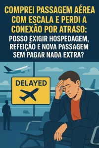 Imagem principal do artigo Comprei Passagem Aérea com Escala e Perdi a Conexão por Atraso